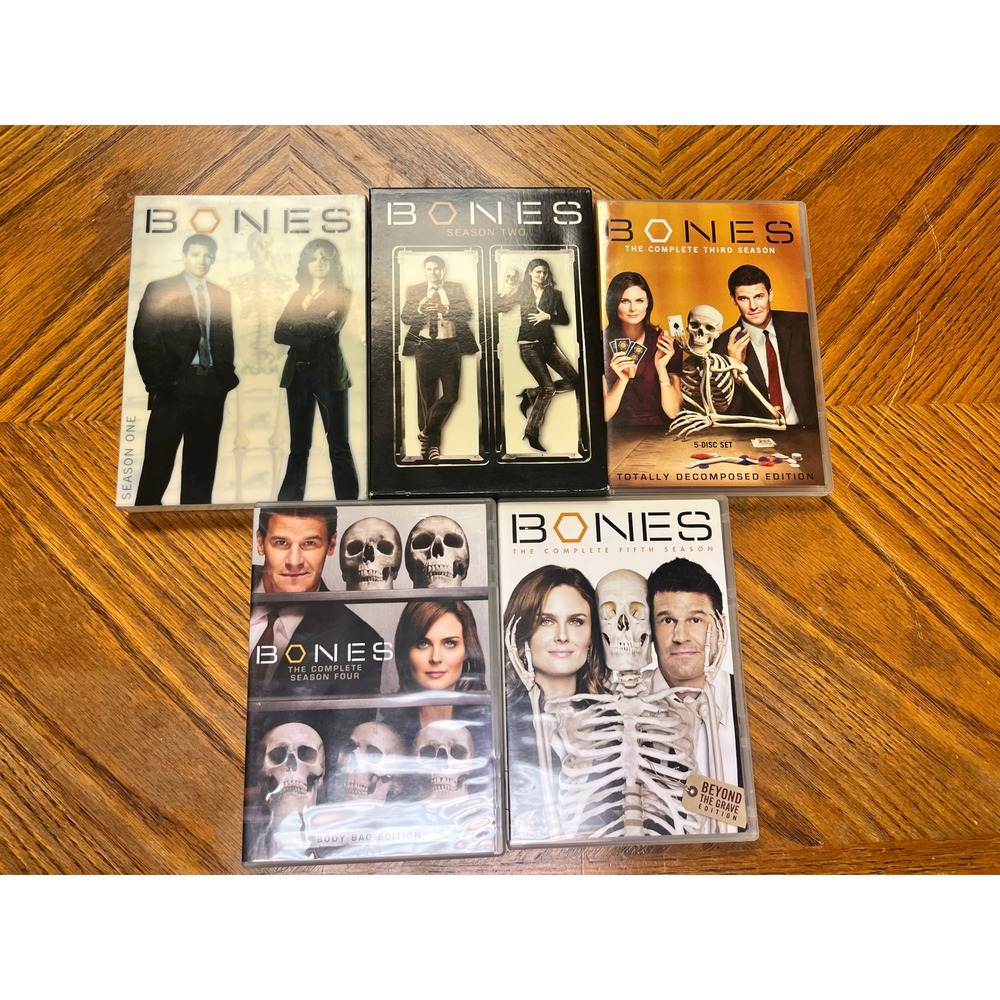 Bones Seasons 1-5 DVD Bundle Lot Fox Crime Drama Mystery Series Emily Deschanel